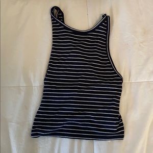 cross back striped crop top